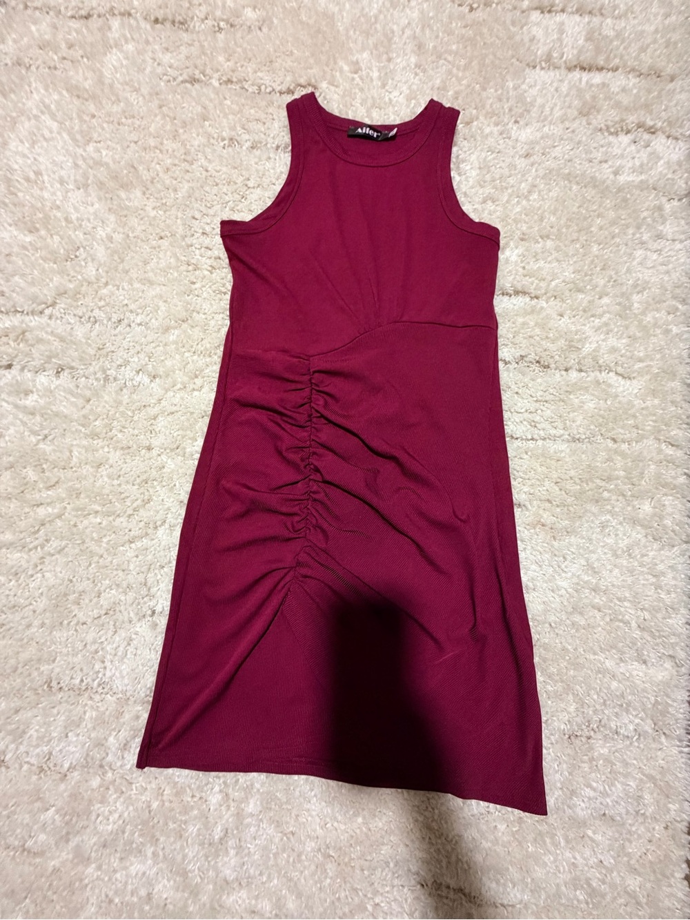 Fuchsia Ruched Tank Dress - Picture 8 of 8